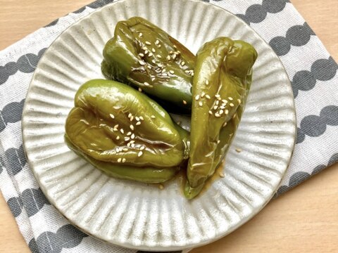 まるごとピーマンのポン酢漬け!大量消費